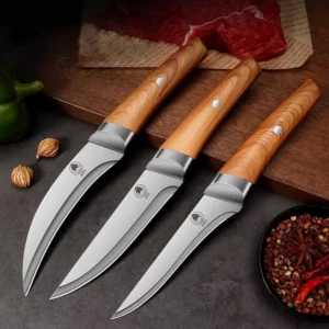 Kitchen meat slicer, stainless steel bone cutting knife, suitable for pork, beef, lamb, fish, and meat, with knife cover U9195