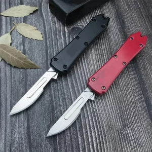 Tactical Folding Pocket Knife 440C Blade Zinc Alloy Handles with 10 Pcs Removable Blades Hunting Knives Outdoor Portable Tool