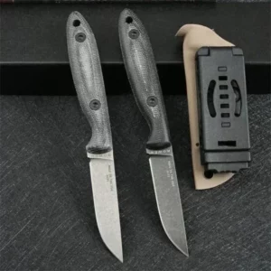 Hunting Knife DC53 Steel Washed Blade Linen Handle Fixed Blade Outdoor Survival Knife Camping Rescue Self Defense Tactical Tool
