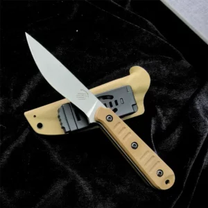 Bastinelli Tactical Fixed Blade Knife 8Cr13MoV Steel Kydex Sheath Durable G10 Handle Ideal for Combat Hunting Knives Outdoor Use