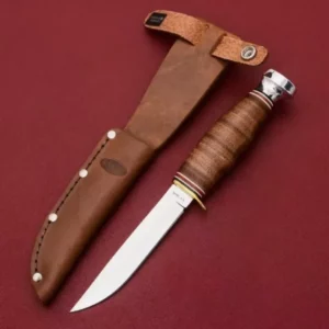 KB Hunter 1232 Fixed Blade Knife with Sheath 4116 Steel Blade Wood Handle High Quality Outdoor Knife Camping Hiking Hunting Tool