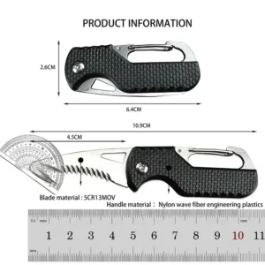 Tactical Assisted Pocket Folding Knife Nylon Wave Fiber Handle Serrated Blade Outdoor Utility Survival Knife Tools Gifts Knives