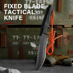 camping knife hunting knives Fixed blade straight knife fixed blade tactical knife bowie knife with sheath full tang