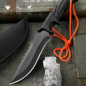Outdoors camping knife hunting knives Fixed blade straight knife fixed blade tactical knife bowie knife with sheath full tang