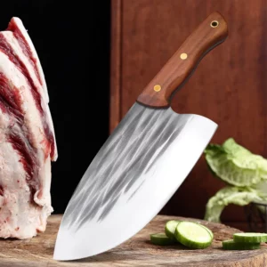 Kitchen Knife Handmade Forged Chef Chopping Knife Stainless Steel Butcher Knife Meat Cleaver with Wooden Handle Cooking Tools