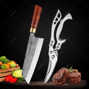 Kitchen Forged Meat Cleaver Stainless Steel Fish Vegetable Slicing Knife Professional Chef Knife Slicing Cooking Tools with Box